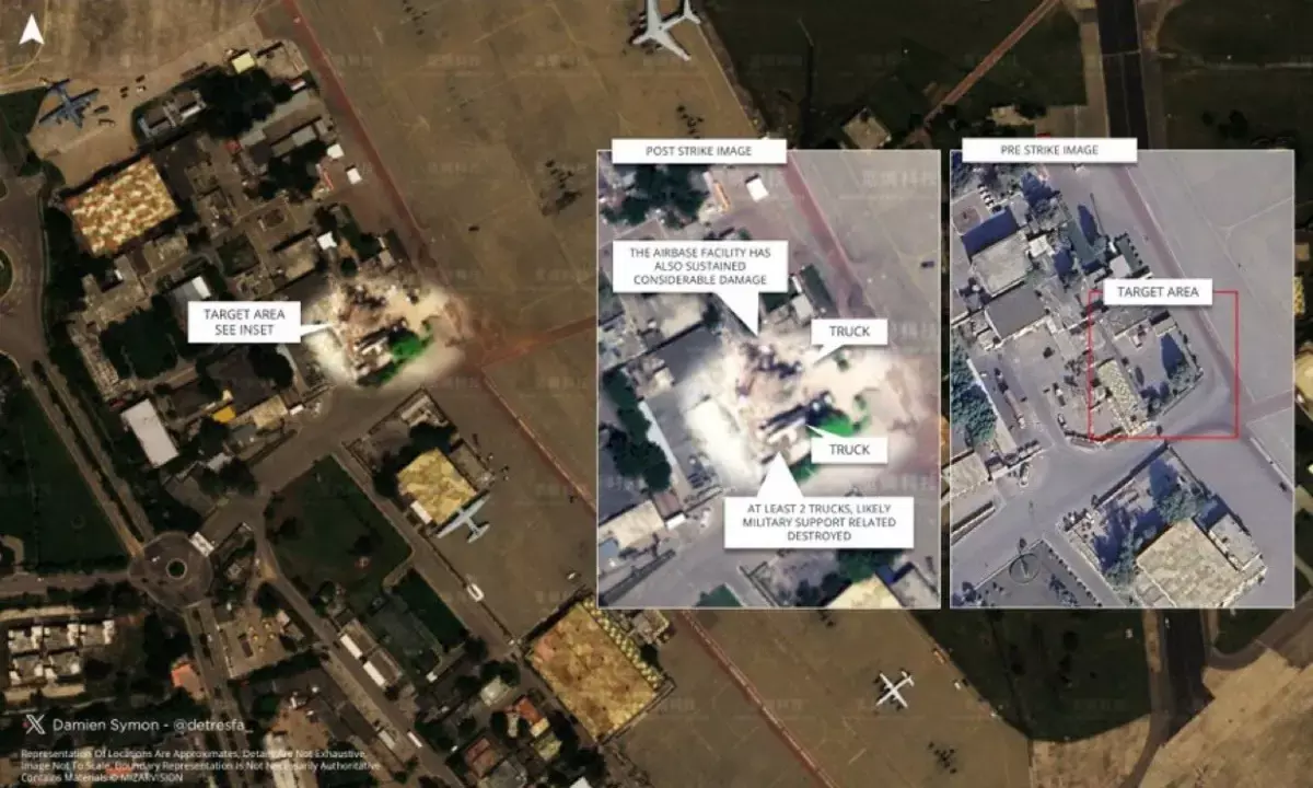 Rawalpindi Nur Khan Airbase Missile Attack Satellite images