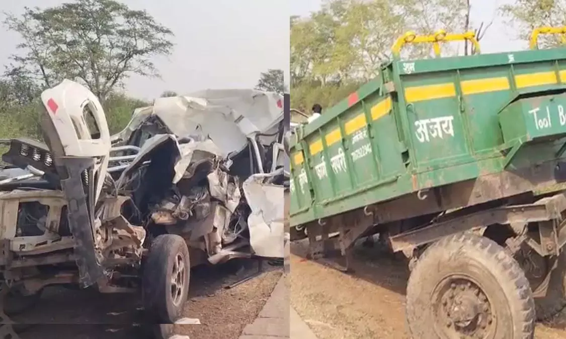 Dhamtari, Road accident, Scorpio hits tractor, Retired principal dies, driver condition critical, Chhattisgarh