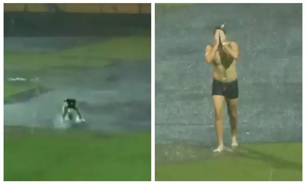 ipl 2025 video: झमाझम बरसा पानी तो बच्चे बन गए टिम डेविड, मैदान बना स्वीमिंग पूल तो लगा दी छलांग