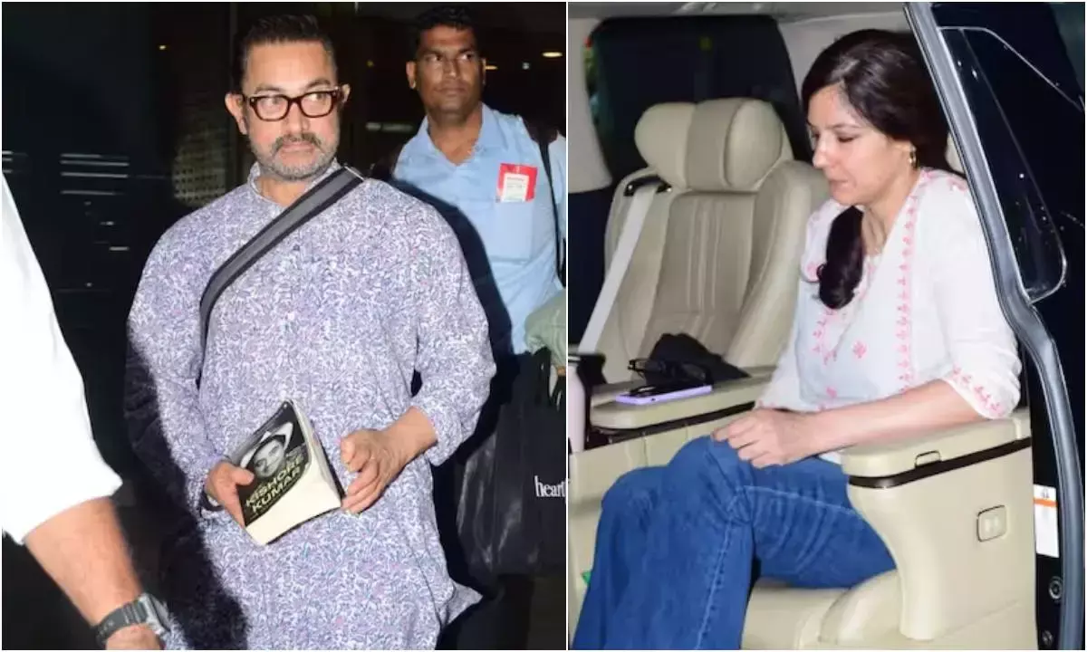Aamir Khan girlfriend Gauri spratt arrives at airport to receive him