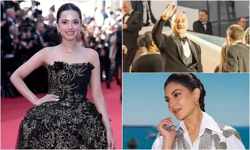 Cannes 2025 Day 3: Nitanshi Goel debuts, Jacqueline Fernandez, Anupam Kher, Photos