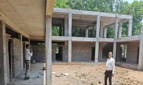 Additional Commissioner inspecting the school building Additional Commissioner inspecting the school building
