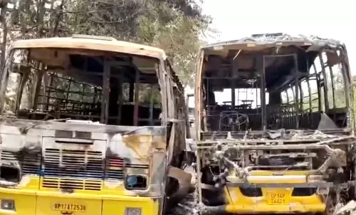 2 buses parked in Transport Nagar, Noida caught fire