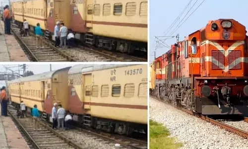 पटरी से उतरे ट्रेन के डिब्बे, दिल्ली जाने वाली शताब्दी को किया गया रद्द