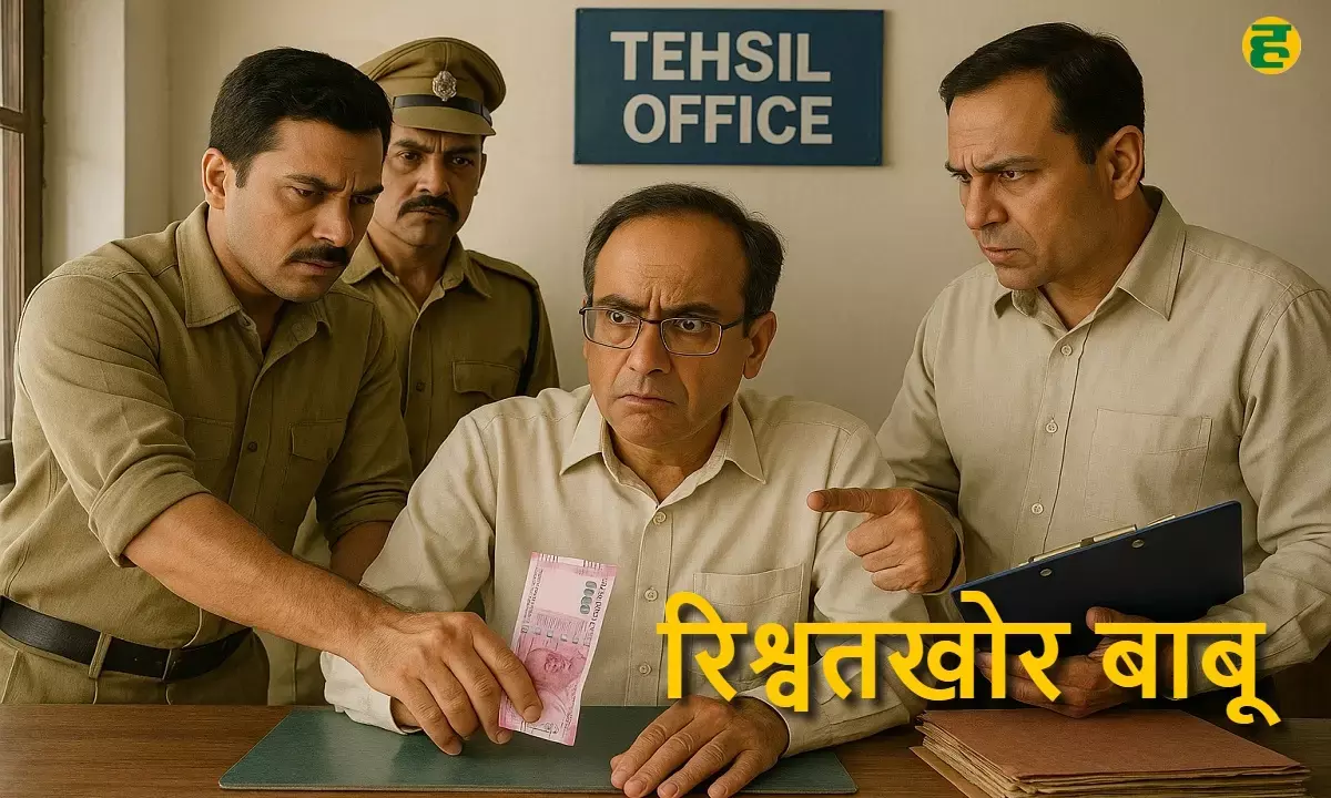 Trap of Babu taking bribe in Tehsil: Bribe was demanded to register the record of trees in Khasra