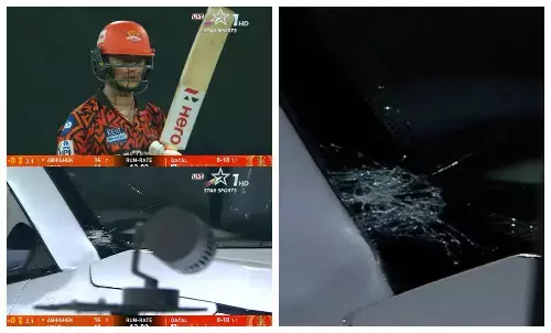 abhishek sharma broke car glass