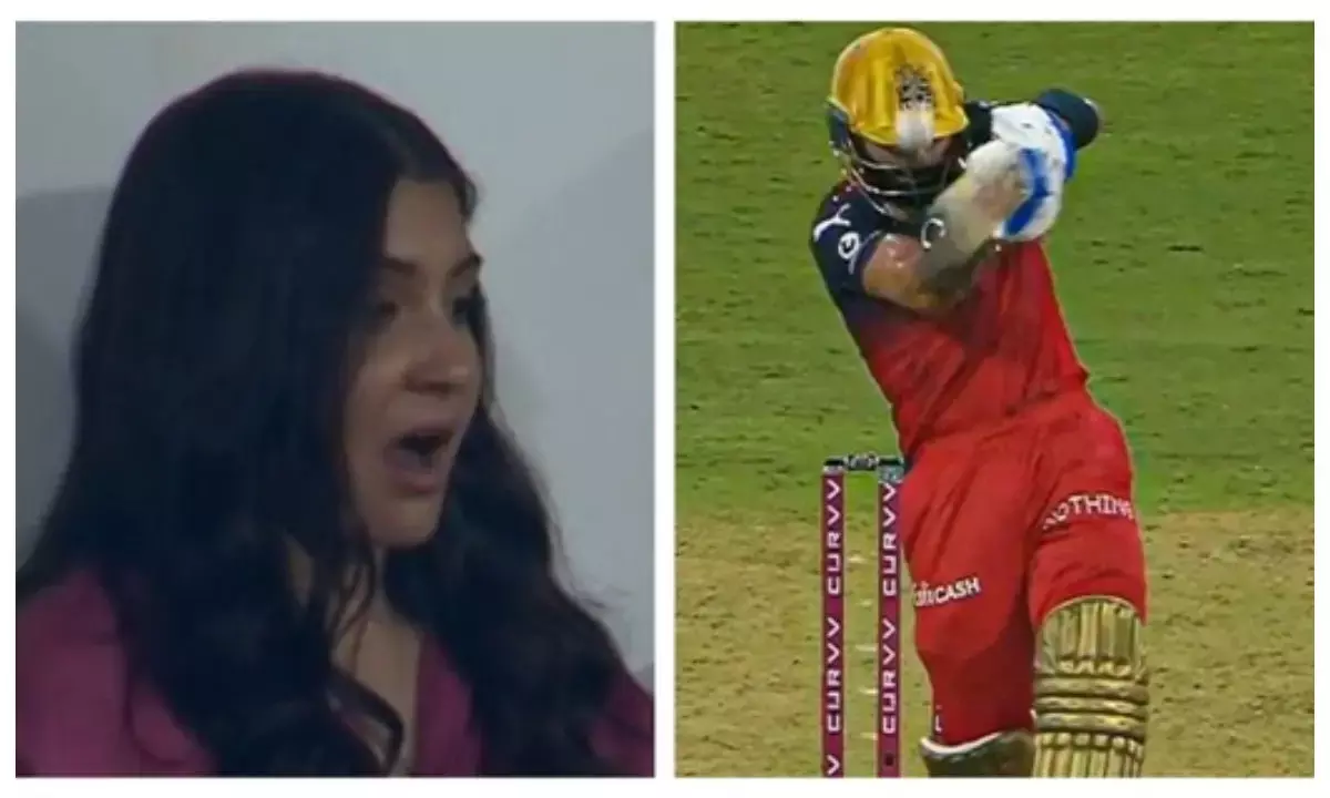 विराट कोहली को मैच में लगी गेंद, कांपने लगीं अनुष्का, मुंह खुला का खुला रह गया