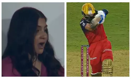 विराट कोहली को मैच में लगी गेंद, कांपने लगीं अनुष्का, मुंह खुला का खुला रह गया