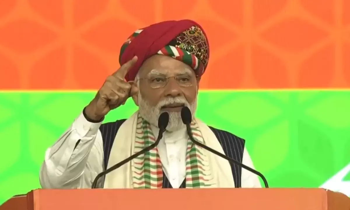 Prime Minister Narendra Modis address in Bhuj, Gujarat.