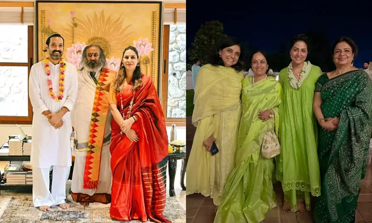 आर्ट ऑफ लिविंग आश्रम पहुंचे विक्रांत, हिना और मधु चोपड़ा, श्री श्री रविशंकर से की मुलाकात