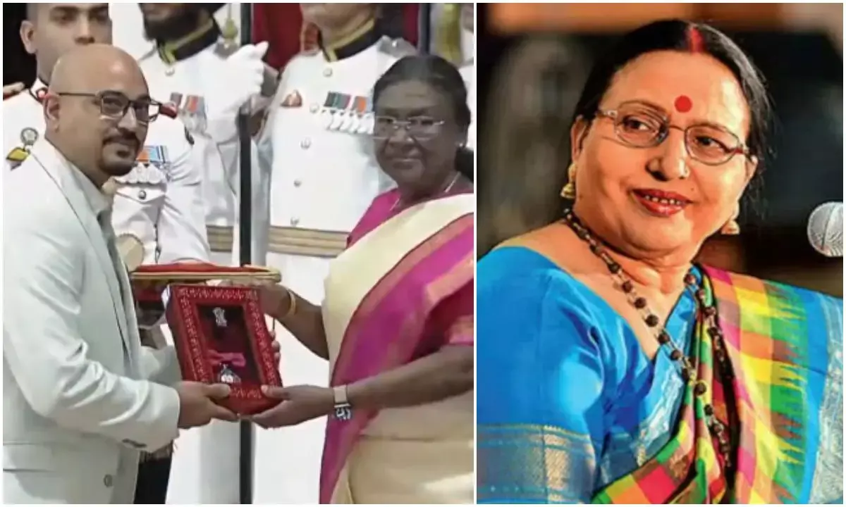 Late Singer Sharda Sinha Conferred With Padma Vibhushan By President Murmu
