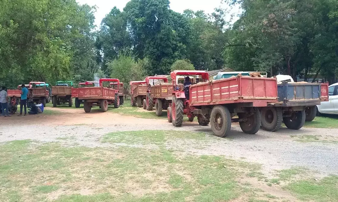 The confiscated tractors