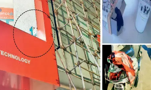 रिलायंस डिजिटल में बड़ी चोरी : बांस के सहारे ऊपर चढ़कर चोर ले भागे 11 लाख के आईफोन