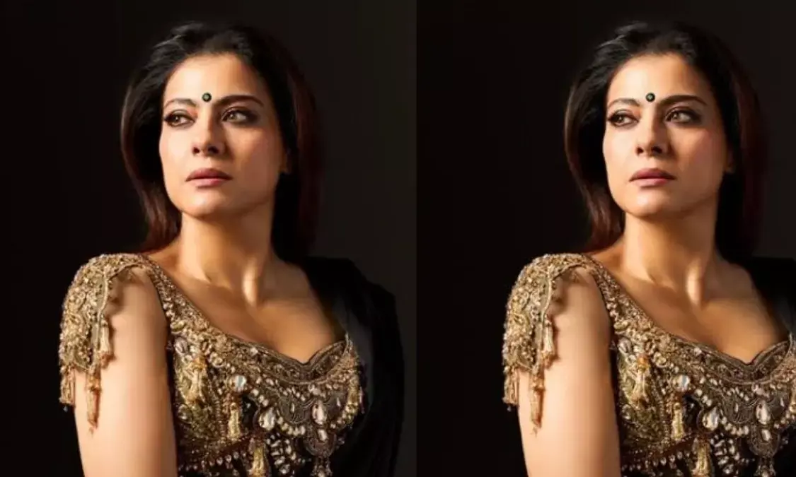 काजोल की ब्लैक साड़ी फैंस का दिल ले गई, गोल्डन ब्लाउज में बिखेरा जलवा