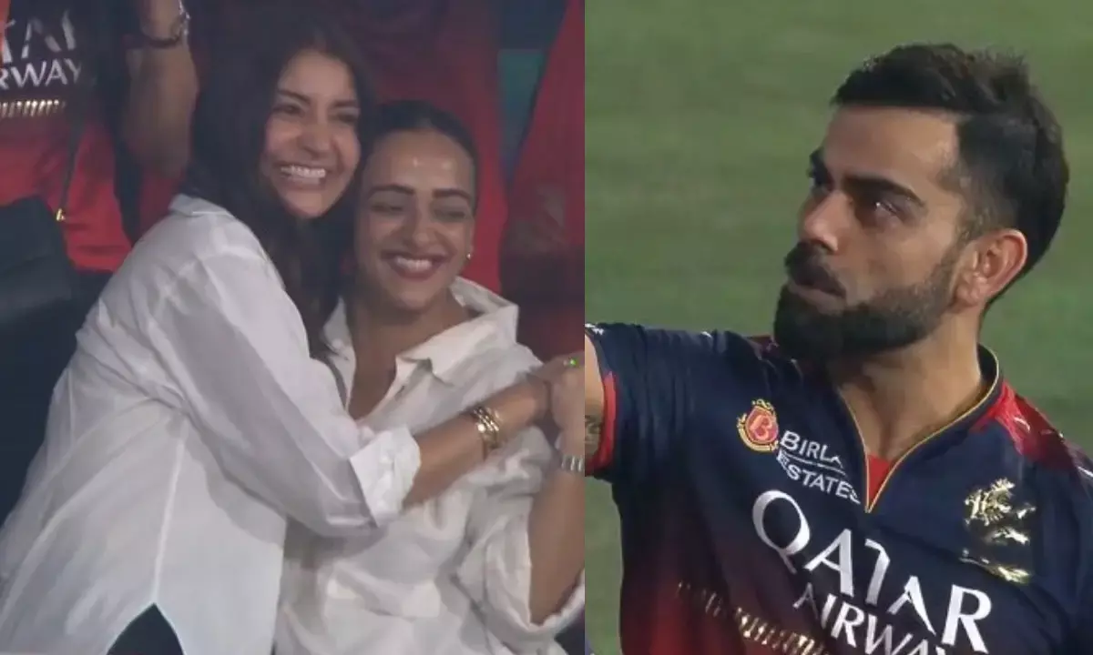 Anushka Sharma cheerful reaction after Virat Kohli RCB reach IPL finals, video