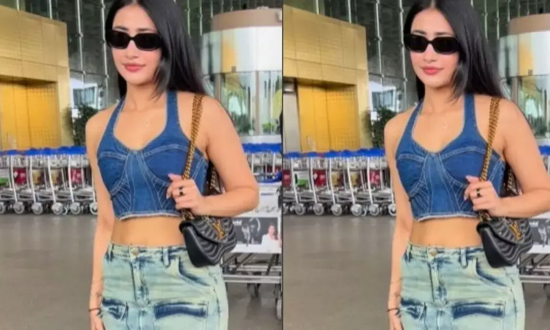 कूल डेनिम लुक में एयरपोर्ट पर नजर आईं धनश्री वर्मा, वीडियो वायरल