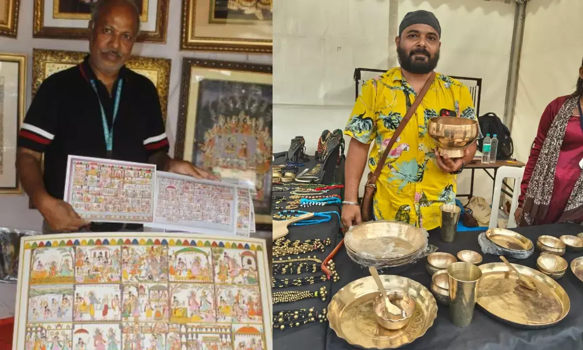 राई के दाने और बाल पर बनी पेंटिंग्स ने लोगों का मन मोहा