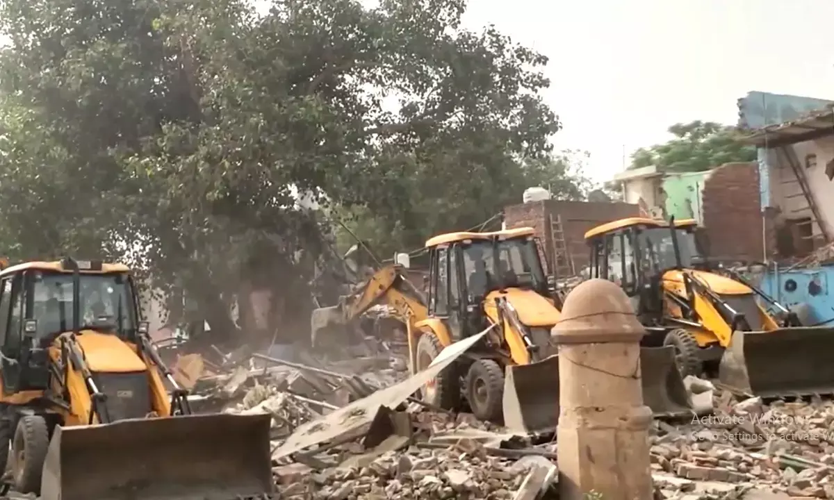 Bulldozer Action in Madrasi Camp of Jangpura