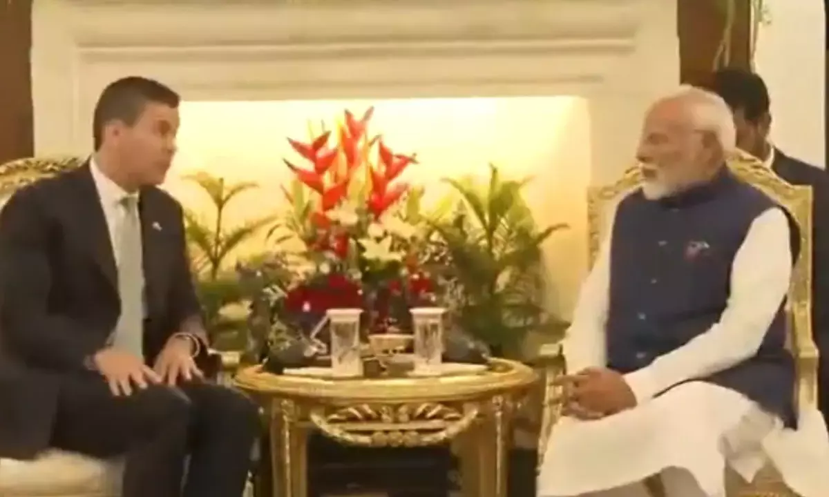 PM Modi and Santiago Pena