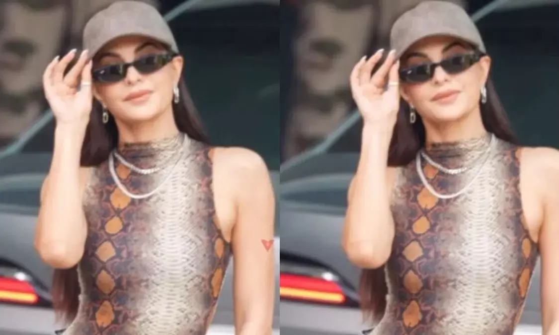 एक्ट्रेस जैकलीन फर्नांडिस का प्रिंट टॉप और बैगी जींस लुक, एयरपोर्ट पर मचा दिया धमाल