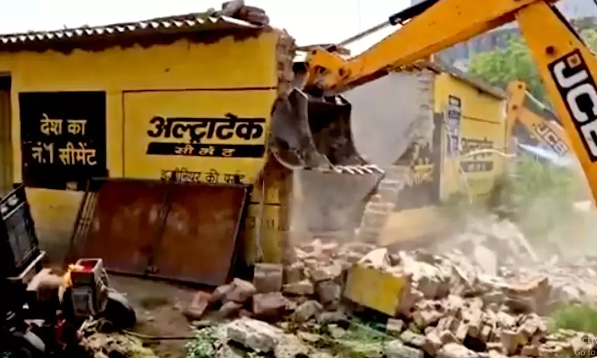 Bulldozer action in Greater Noida Bulldozer action in Greater Noida