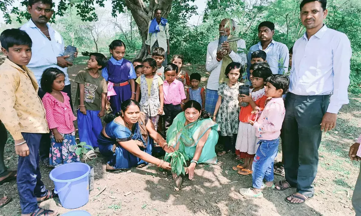 विश्व पर्यावरण दिवस: घठोली स्कूल में एक पेड़ मां के नामके लगाए पौधे, पर्यावरण संरक्षण का दिया संदेश