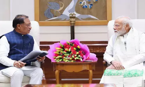 CM Vishnudev Sai talking to PM Modi