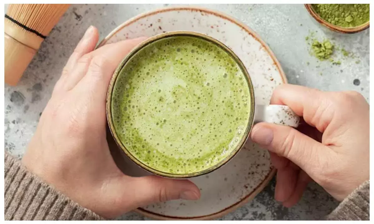Matcha latte drink
