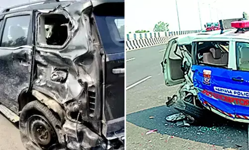 A girl from Faridabad rams into a police vehicle on the Delhi-Mumbai Expressway