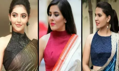 Blouse Design: इस साड़ी पर हॉल्टर नेक ब्लाउज कर देगा कमाल, एक बार जरूर करें ट्राई