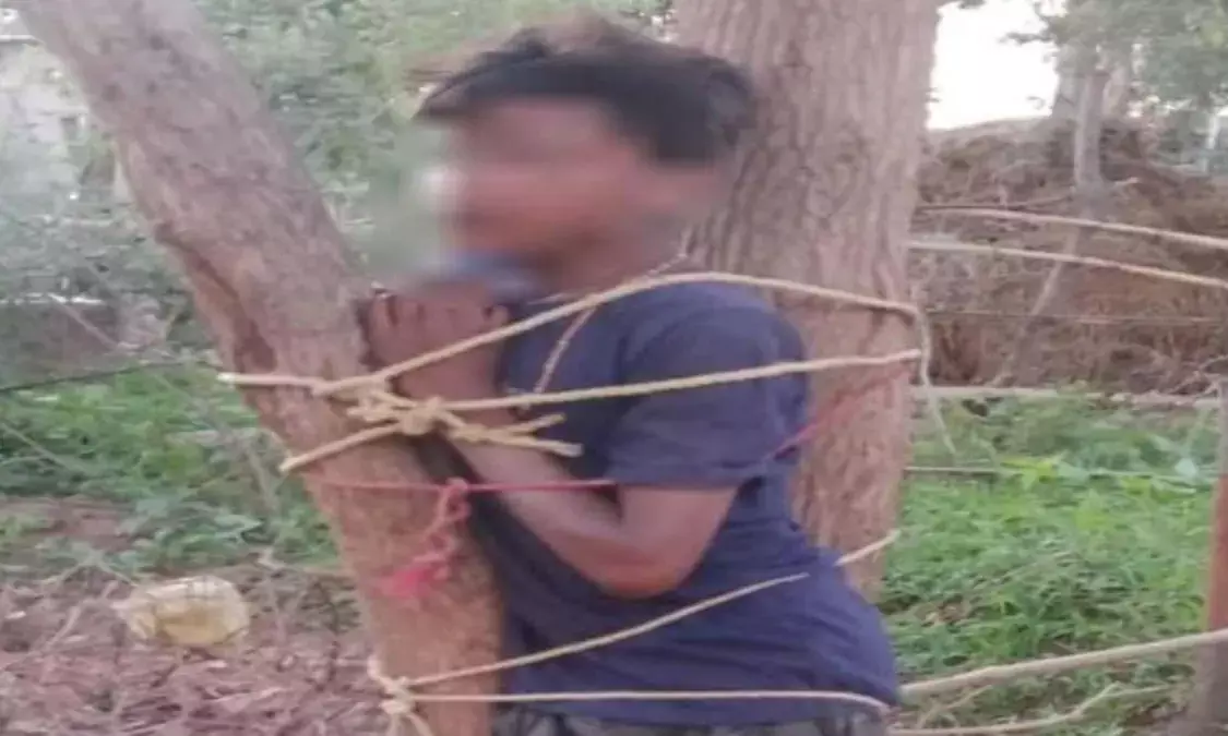A heartbreaking incident came to light where a minor was tied A heartbreaking incident came to light where a minor was tied