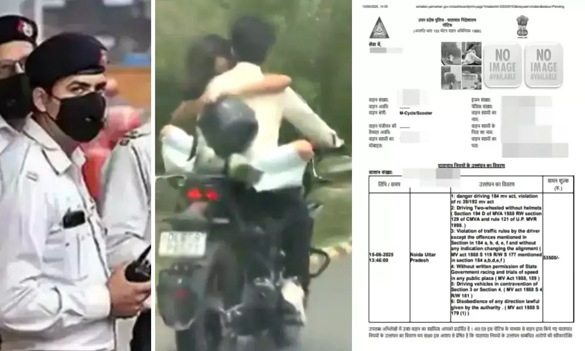 Noida Traffic Police Challan on viral video Noida Traffic Police Challan on viral video