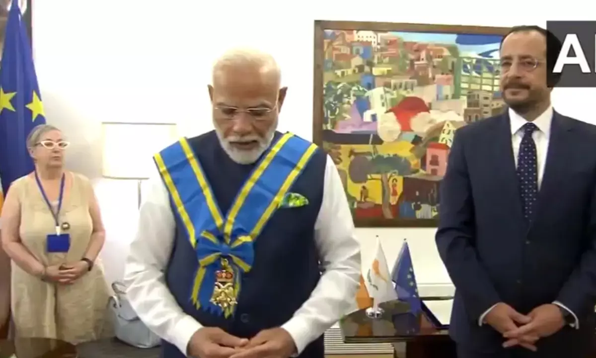PM Modi Cyprus Award, Grand Cross of Makarios III, Narendra Modi International Honour, साइप्रस सर्वोच्च नागरिक सम्मान मोदी
