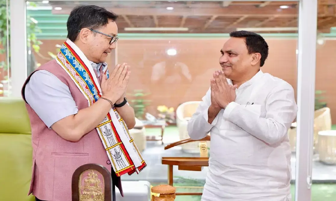 Wakf Board Chairman Salim Raj meeting Union Minority Minister Kiren Rijiju
