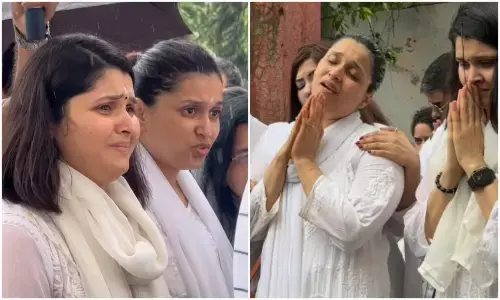 Mannara Chopra cries on father Raman Rai Handa funeral, Priyanka chopra family attends