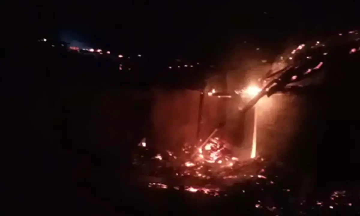 Huge fire broke out in a farmers house