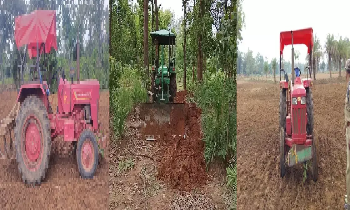 The three tractors seized
