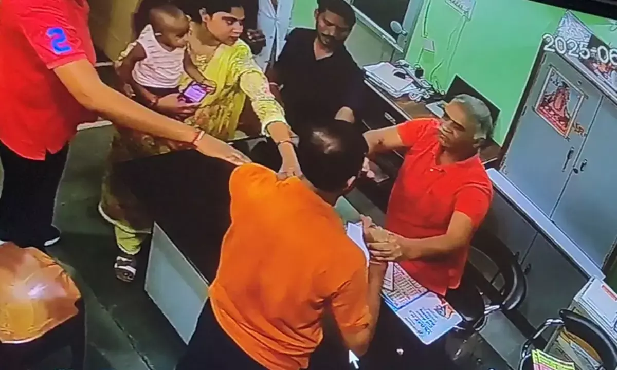 There was a scuffle between the patients father and the doctor