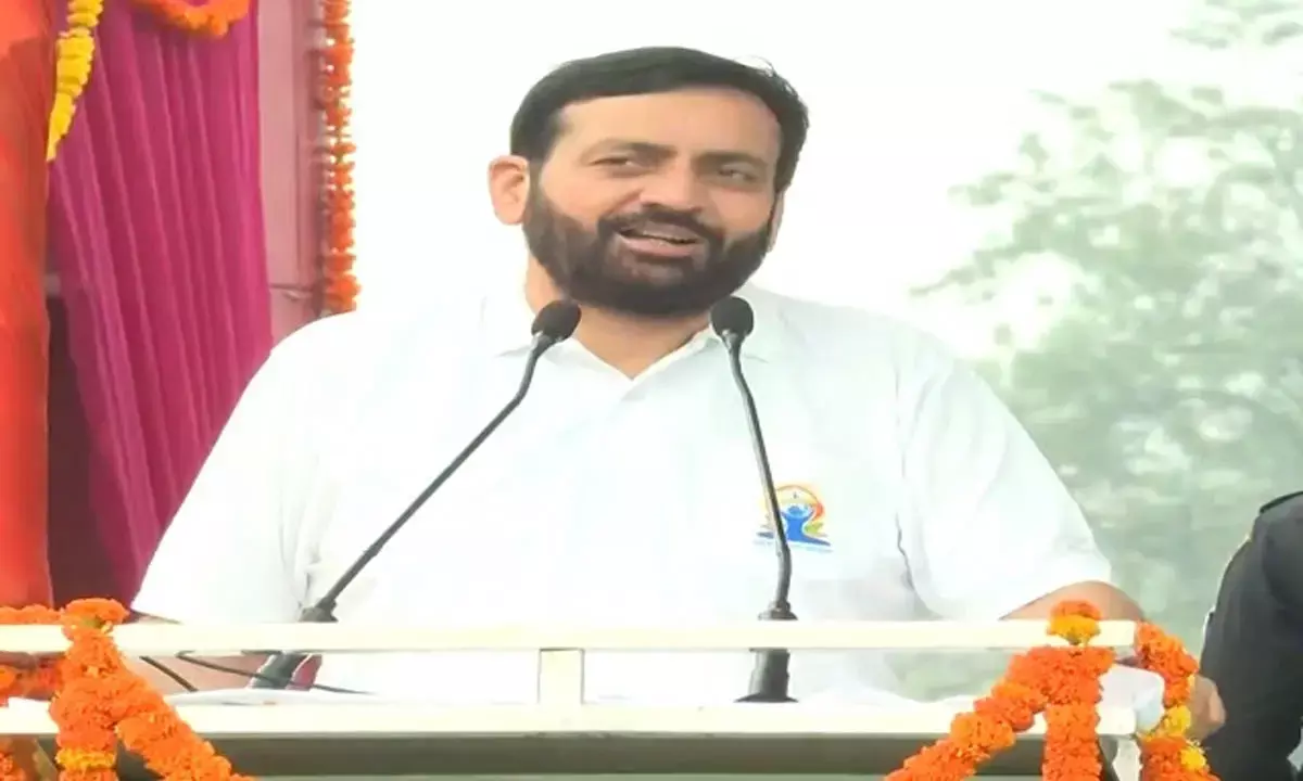 कुरुक्षेत्र में बाबा रामदेव और मुख्यमंत्री सैनी ने डेढ़ घंटे तक किया योग, CM की 9 घोषणाएं