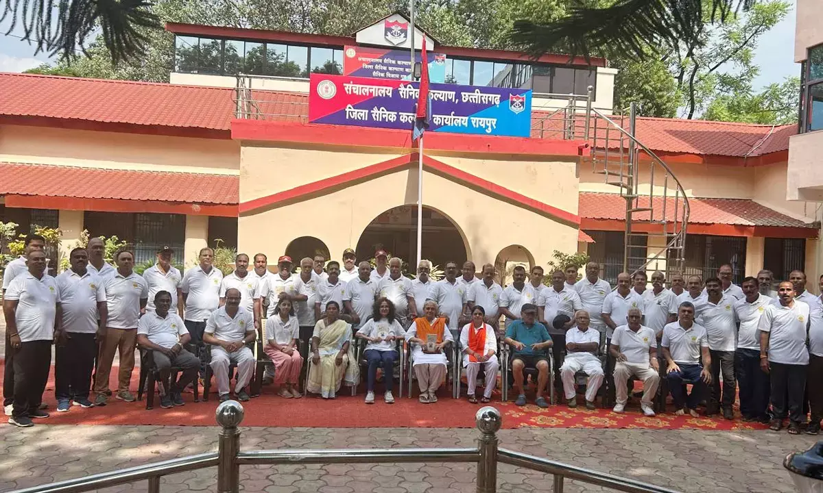 International Yoga Day District Sainik Welfare Office premises Soldiers-officers practiced yoga