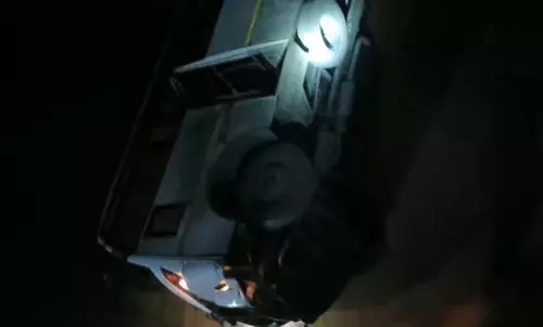 bus fell into the culvert