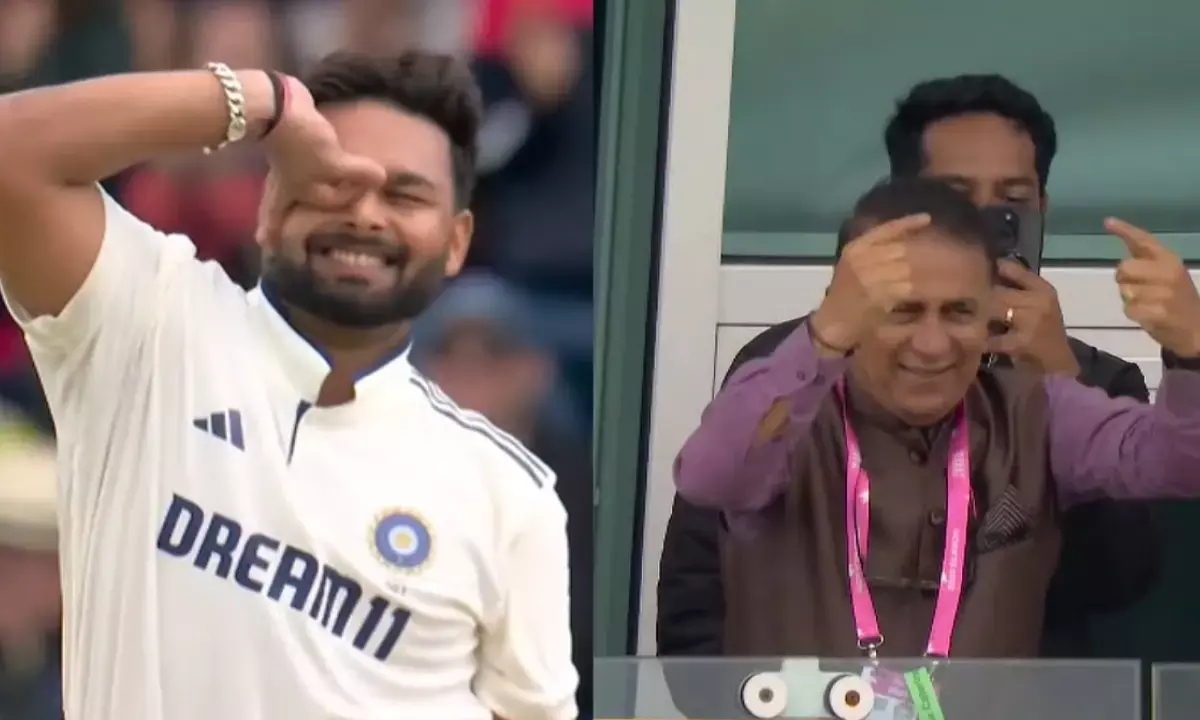 Rishabh Pant Sunil Gavaskar celebration