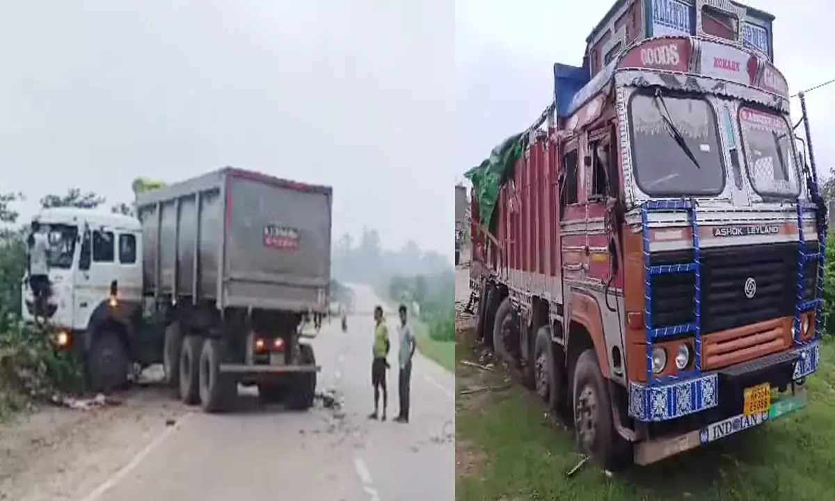 दो ट्रकों में आमने -सामने भिड़ंत : हादसे में एक ड्राइवर की मौत, दूसरा घायल
