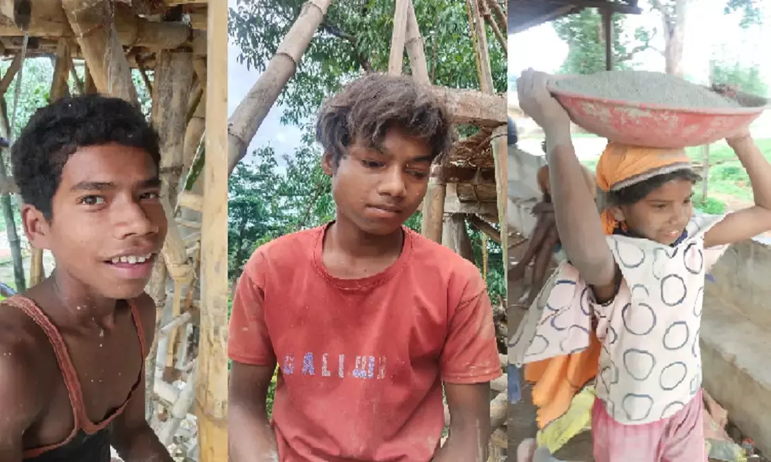 children doing labor