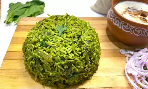 palak rice recipe in hindi