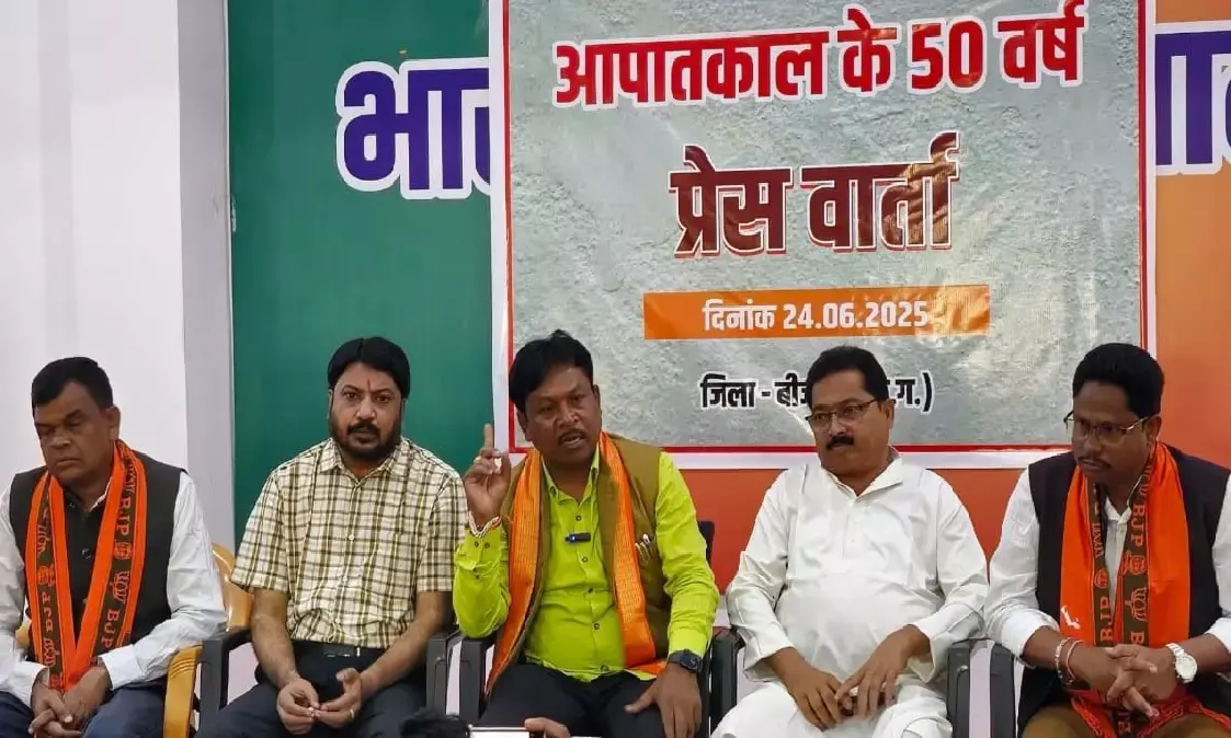 MP Mahesh Kashyap talking to the media