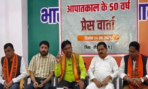 MP Mahesh Kashyap talking to the media