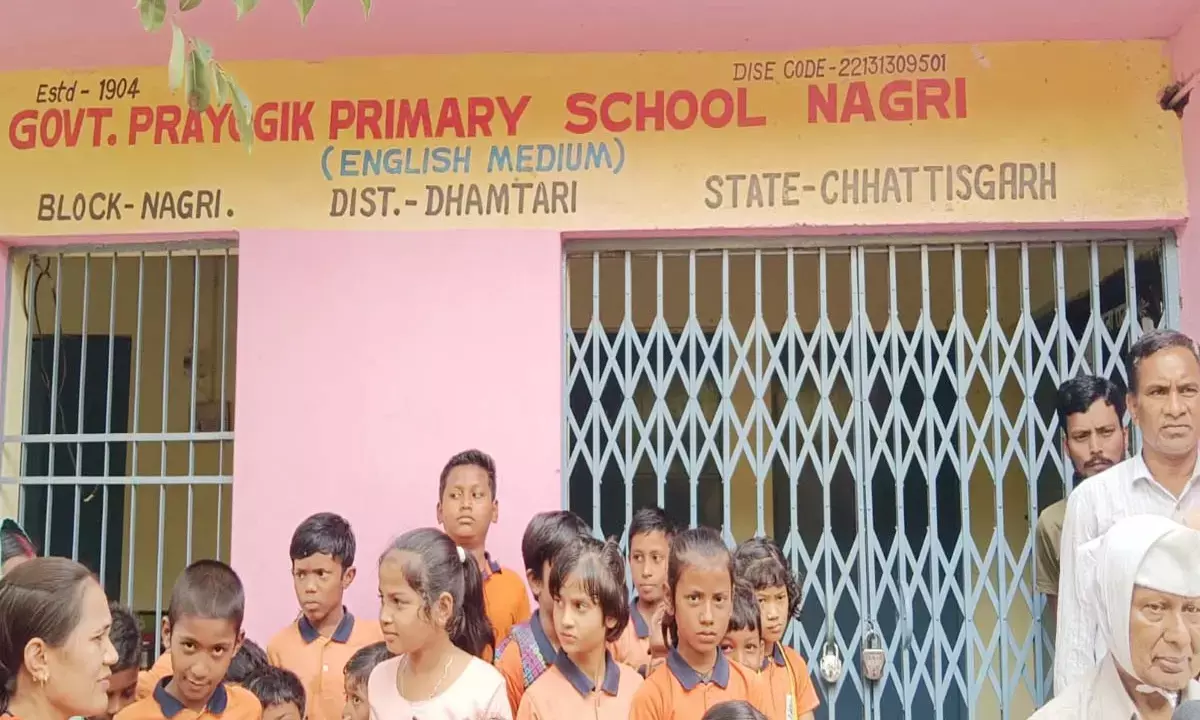 Parents locking the school