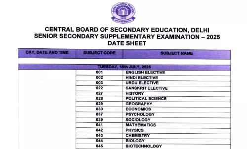 CBSE supplementary exam 2025 Date Sheet