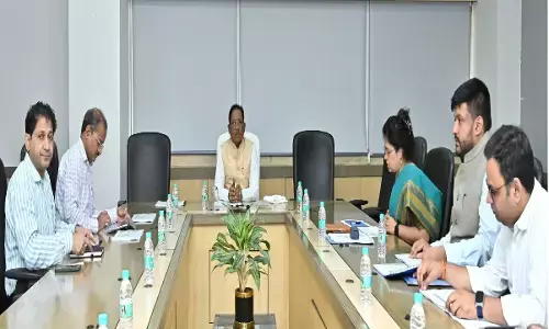 CM Vishnudev Sai taking a review meeting,